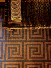 Load image into Gallery viewer, Labyrinthe Rug - Ocean Blue and Red Brown - Galerie Oasis Collection