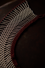 Load image into Gallery viewer, Collier Tapistelar in Silver and Burgundy Crystal
