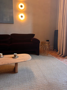Staple Thin Rug - Sand and Stainless Steel
