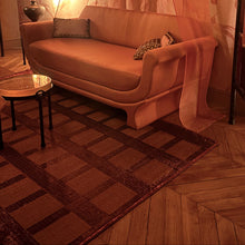 
                     
                       Load image into Gallery viewer, Treillage Rug - Dark Mustard and Burgundy Copper - Galerie Oasis Collection
                     
                   