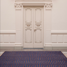 
                     
                       Load image into Gallery viewer, Labyrinthe Rug - Ocean Blue and Red Brown - Galerie Oasis x Tapistelar
                     
                   
