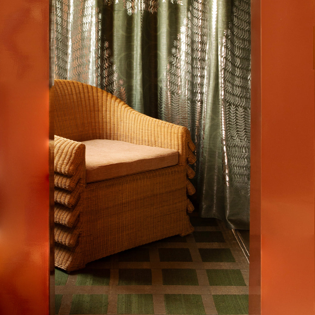 Treillage Rug - Emerald Green and Stainless Steel - Galerie Oasis Collection