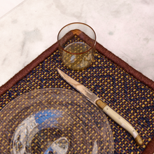 Load image into Gallery viewer, Adorabold - Placemats Set of Two - Red Brown, Blue, Mustard Yellow, Copper Corners

