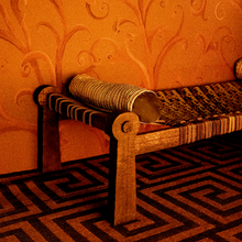 Load image into Gallery viewer, Labyrinthe Rug - Ocean Blue and Red Brown - Galerie Oasis Collection
