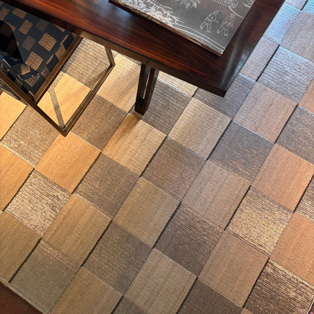 Damier Rug - Stainless Steel and Copper - Droulers Collezione