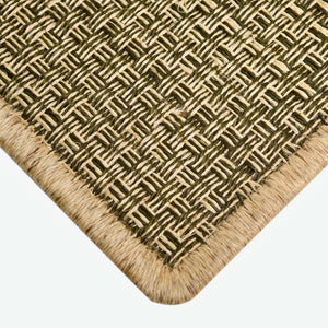 Staple Lines Rug - Natural and Dark Green